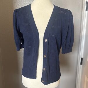 Lift short sleeve navy cardigan large
